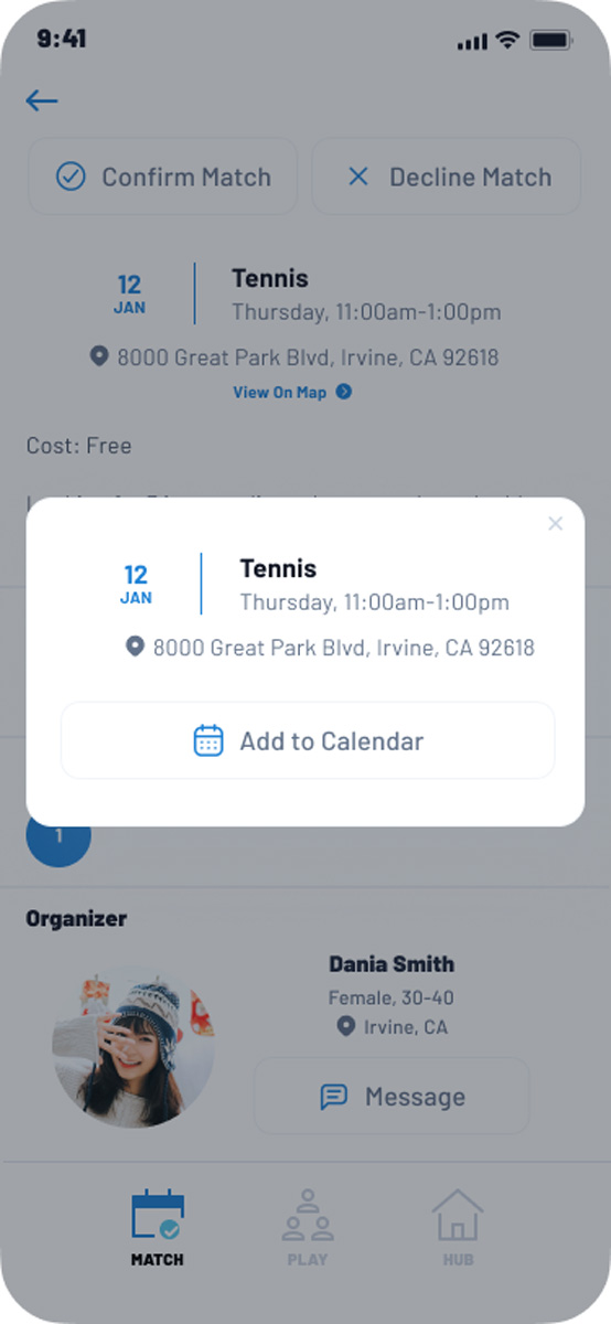 Match - Add to Calendar